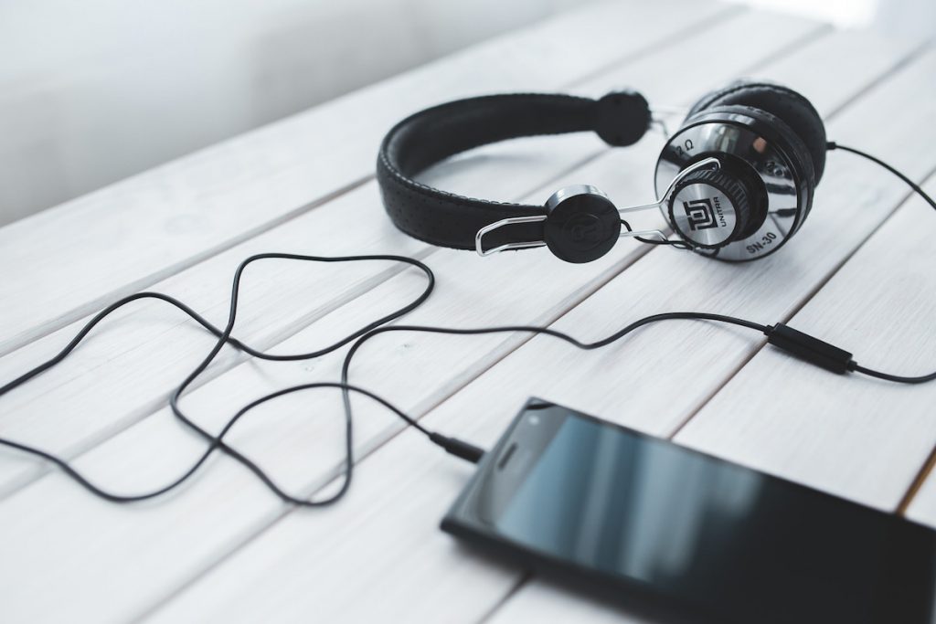headphones and phone