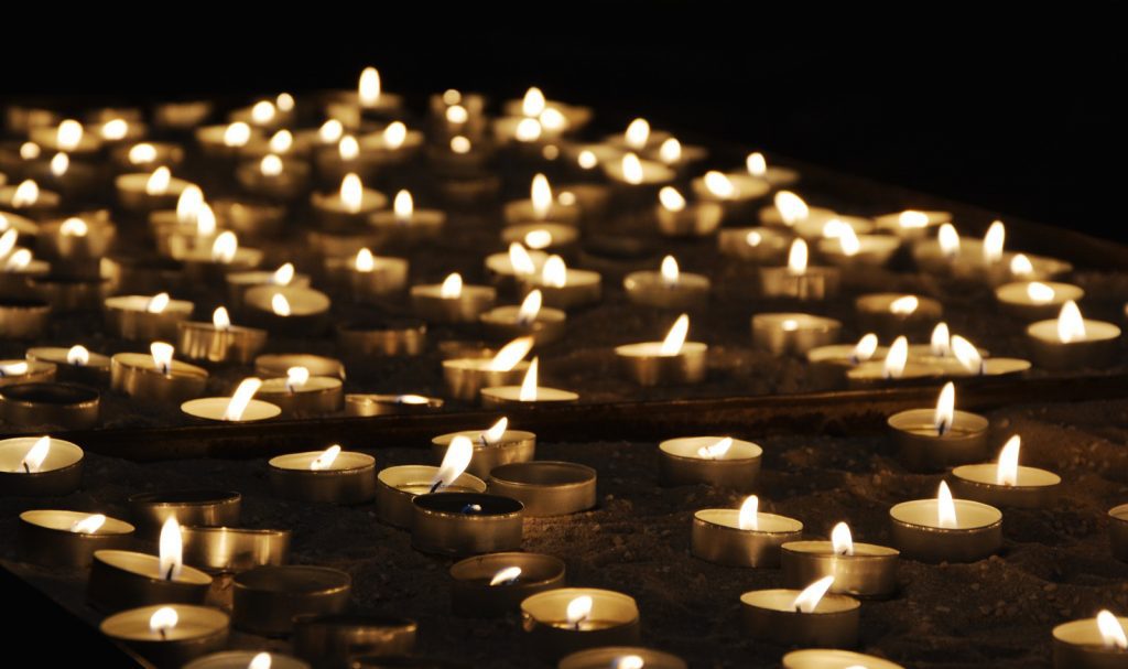 lit tea candles