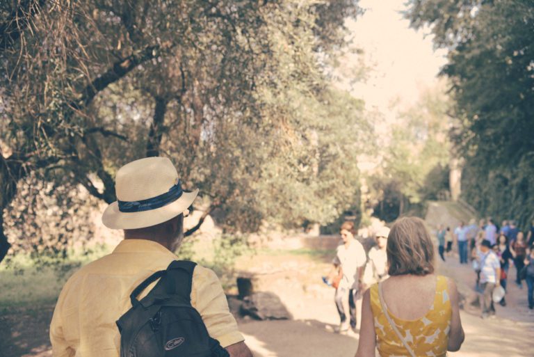 walking in park