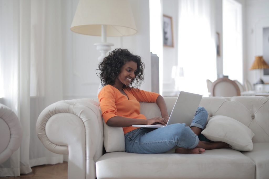 woman on couch