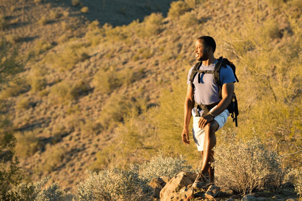 man hiking