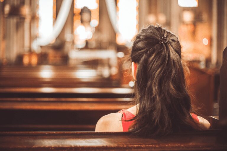 Back of head in church
