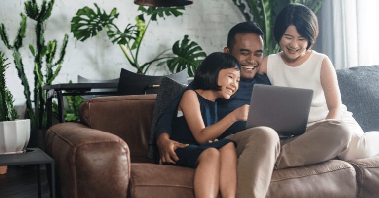 family with computer