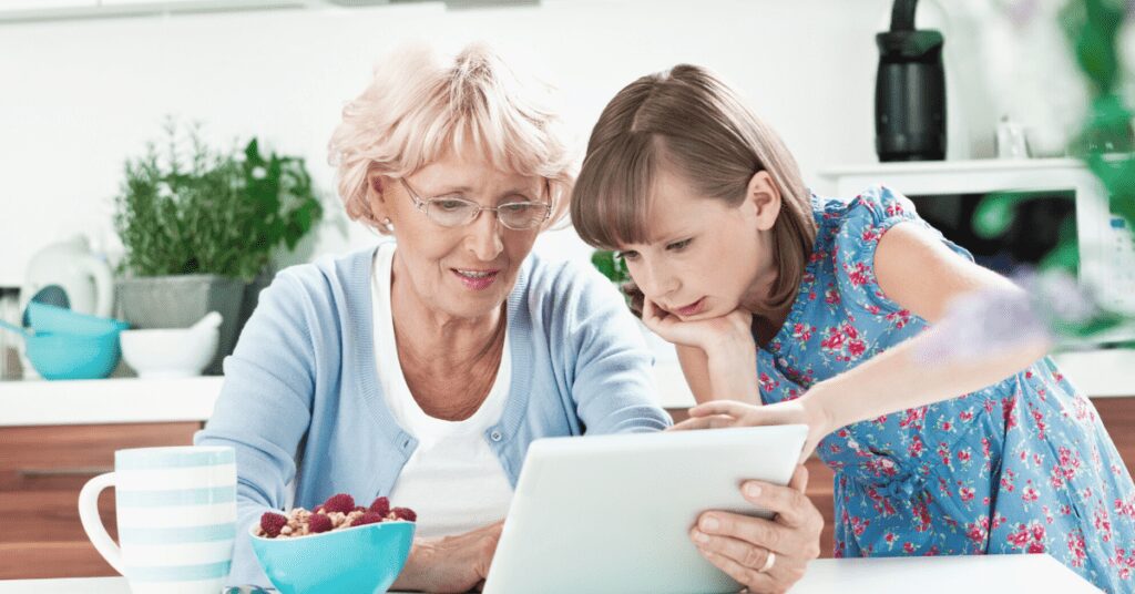 grandma and grandchild