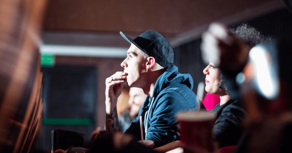 People at movie theater.