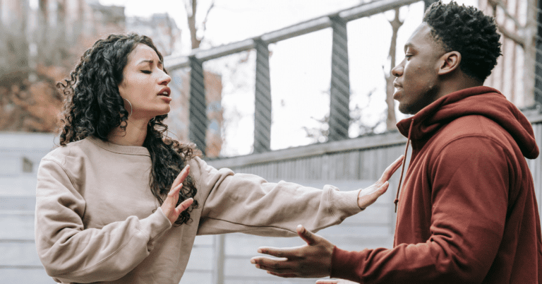 man and woman arguing