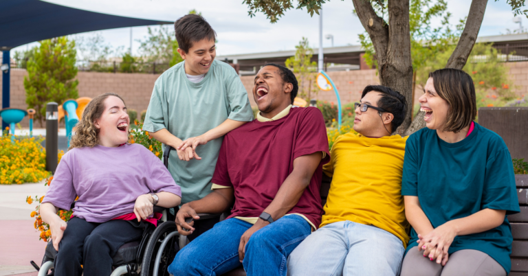 laughing group of young people