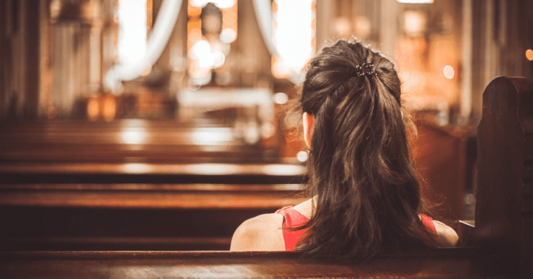 woman at church