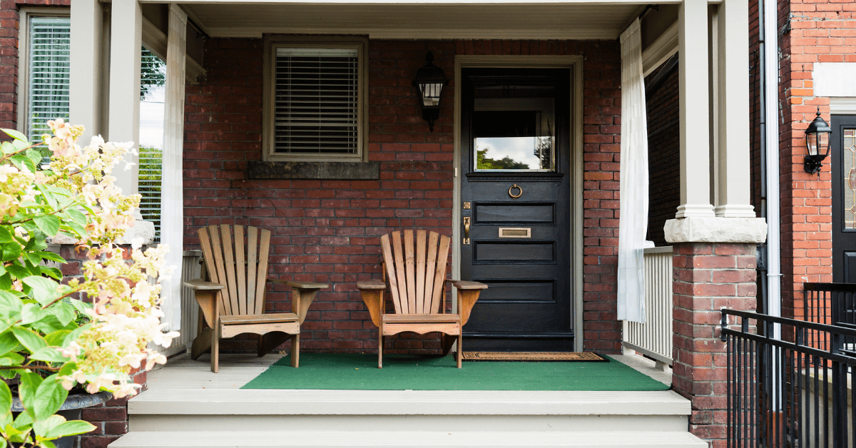 front porch with two chairs