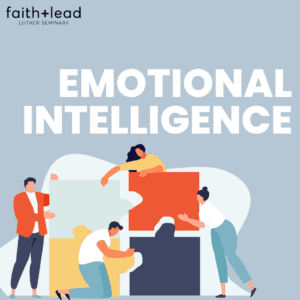 emotional intelligence theme image for March 2022. Four cartoons are actively putting four puzzle pieces