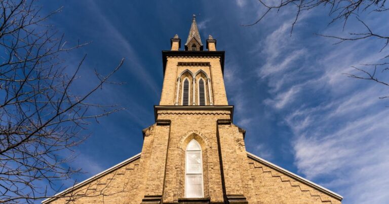 front of a church