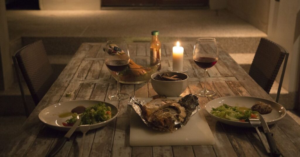 dinner for two by candlelight