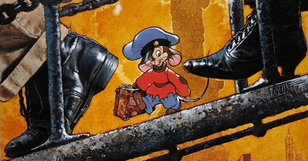 Detail from An American Tail poster, fair use.
