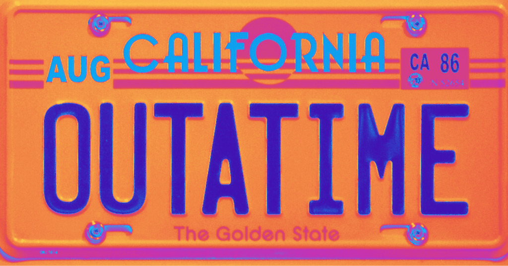 License plate from Back to the Future