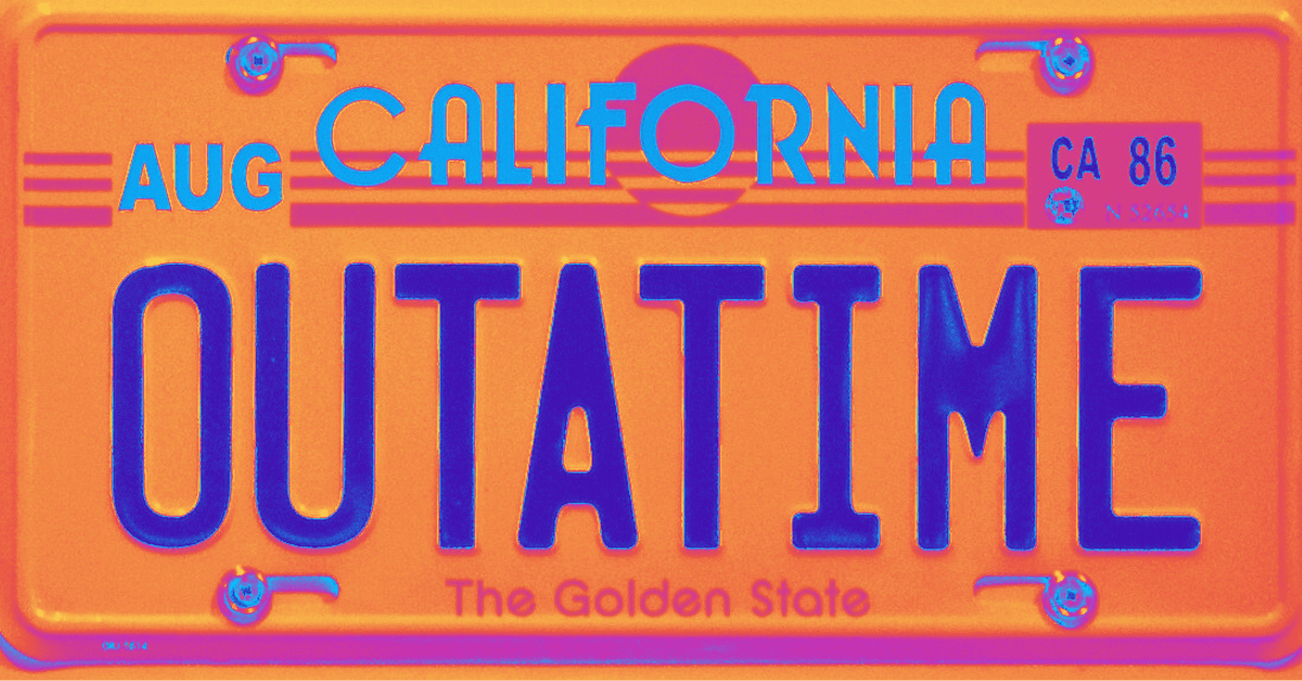 License plate from Back to the Future