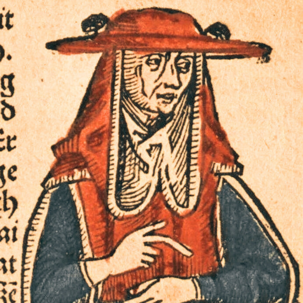 Nicholas de Cusa in the Schedel chronicle; wearing a Galero (cardinals hat)