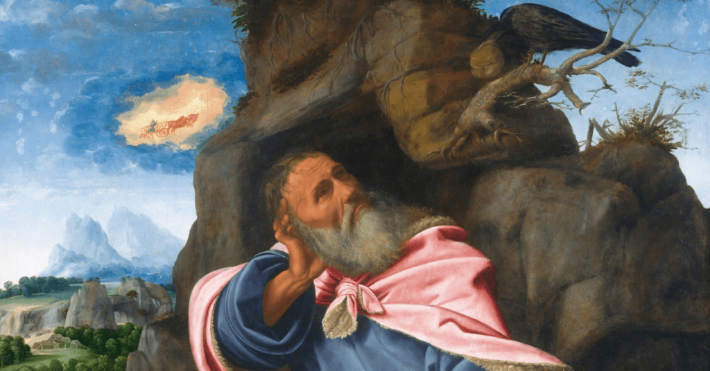 detail from Giovanni Girolamo Savoldo's "Elijah Fed by the Raven," c. 1510