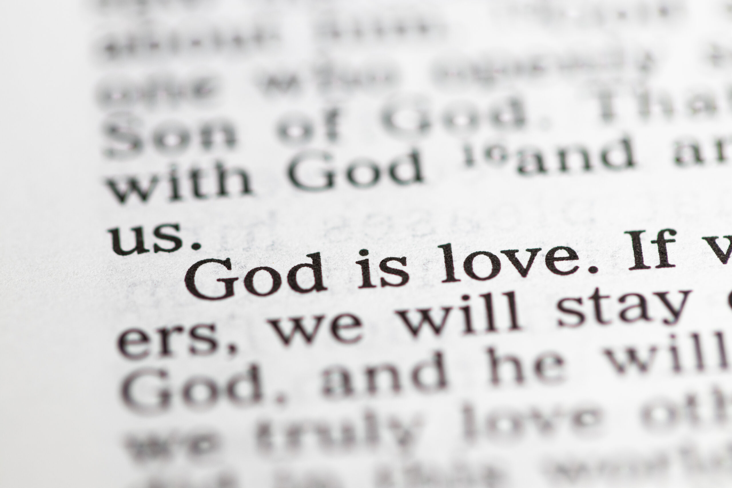 Biblical text reading: "God is love."