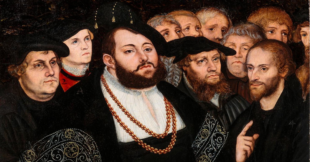 Detail from Lucas Cranach the Younger’s “Martin Luther and the Wittenberg Reformers,” ca. 1543.
