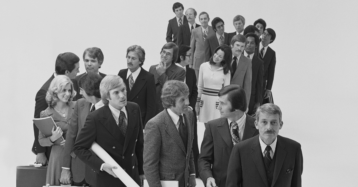 photo of people in b&w