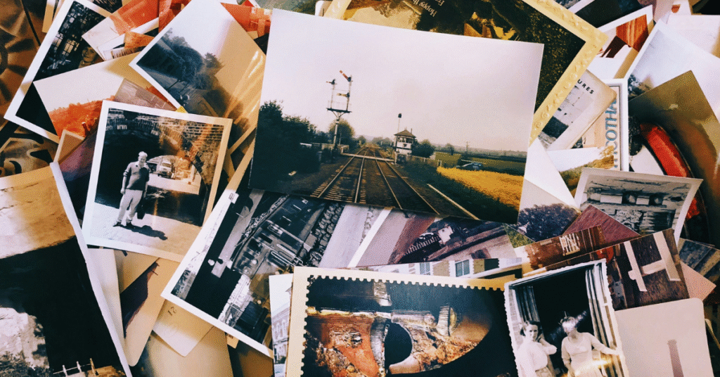 photo of a stack of old photos