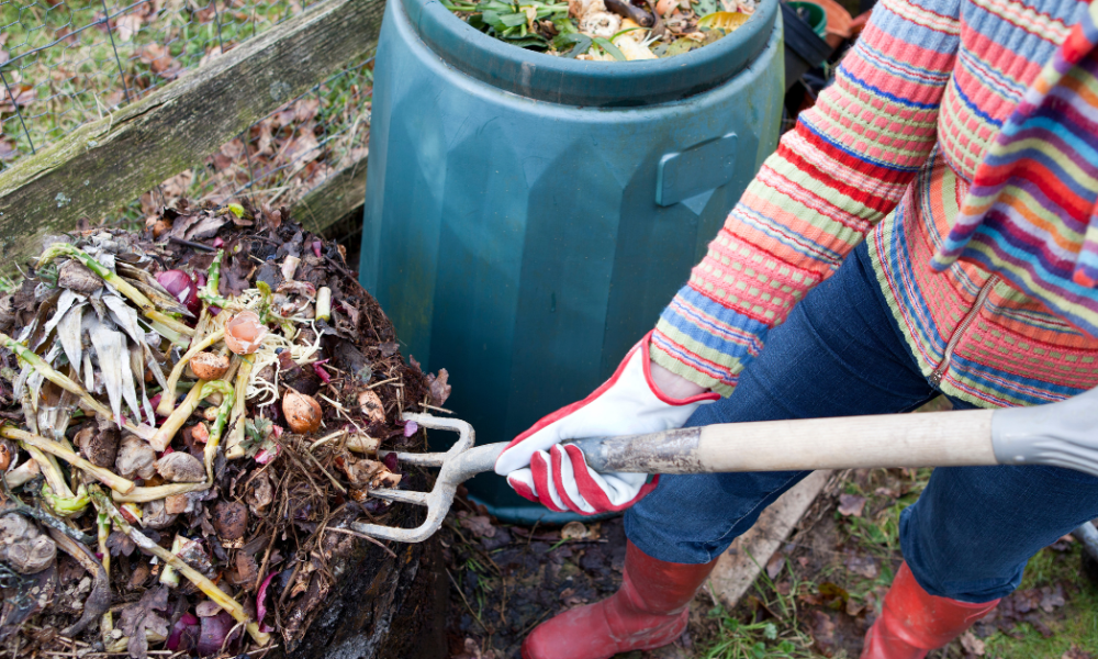 person-aerating-their-compost
